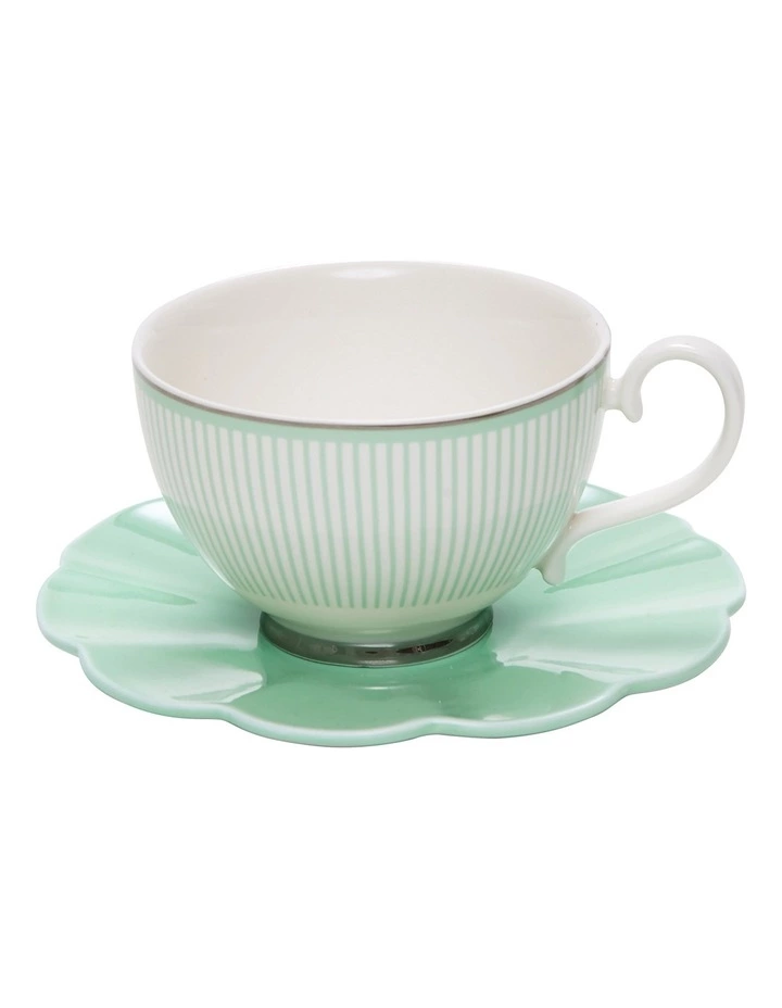Salt&Pepper 230ml Eclectic Tea Cup And Saucer Set Green 2 Salt&Pepper 230ml Eclectic Tea Cup And Saucer Set Green - Image 2