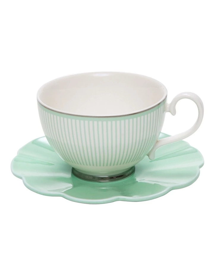 Salt&Pepper 230ml Eclectic Tea Cup And Saucer Set Green 1 Salt&Pepper 230ml Eclectic Tea Cup And Saucer Set Green