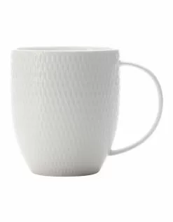 Maxwell & Williams White Basics 350ml Diamonds Coupe Mug