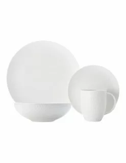 Maxwell & Williams White Basics Diamonds 16 Piece Dinner Set