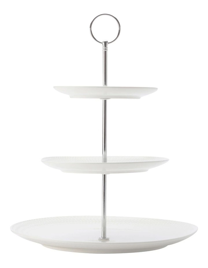 Maxwell & Williams White Basics Diamonds 3-Tier Gift Boxed Cake Stand White 1 Maxwell & Williams White Basics Diamonds 3-Tier Gift Boxed Cake Stand White