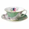 Wedgwood Butterfly Bloom Teacup & Saucer Set Green