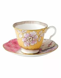 Wedgwood Butterfly Bloom Teacup & Saucer Set Yellow