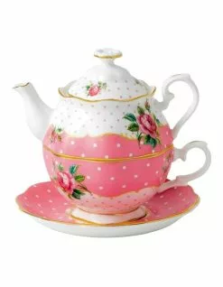 Royal Albert Cheeky Pink Teapot For One White