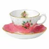 Royal Albert Cheeky Pink Teacup & Saucer White