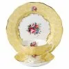 Royal Albert Bouquet 1990 Teacup Saucer & Plate Yellow