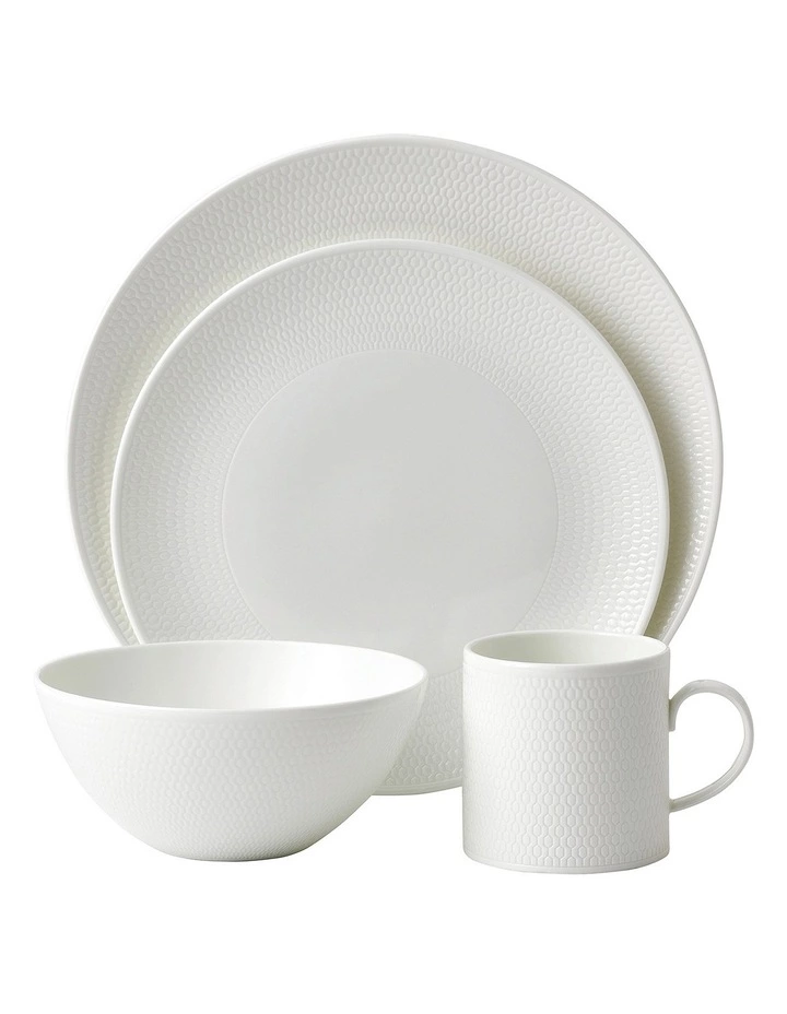 Wedgwood Gio 16pc Place Setting Set White 1 Wedgwood Gio 16pc Place Setting Set White