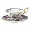 Wedgwood Wonderlust Midnight Crane Teacup & Saucer Purple