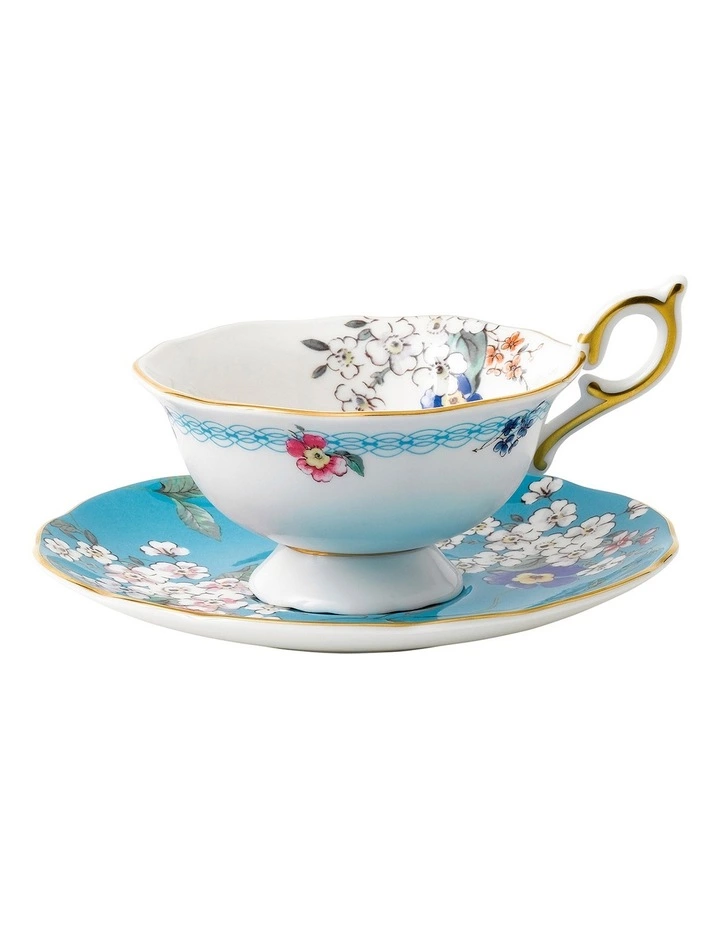 Wedgwood Wonderlust Apple Blossom Teacup & Saucer Blue 1 Wedgwood Wonderlust Apple Blossom Teacup & Saucer Blue