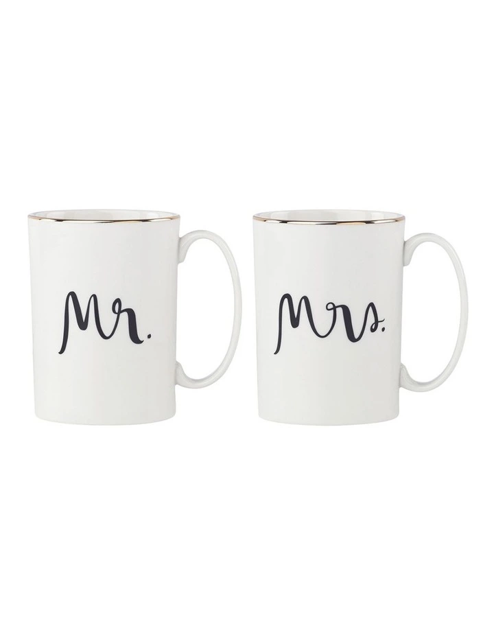 Kate spade new york Bridal Party Mr & Mrs 2pc Couples Mugs White 1 Kate spade new york Bridal Party Mr & Mrs 2pc Couples Mugs White