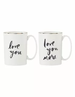 Kate spade new york Bridal Party Love You 2pc Couples Mugs White