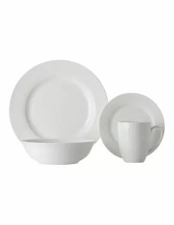 Maxwell & Williams White Basics Soho Rim 16 Piece Dinner Set