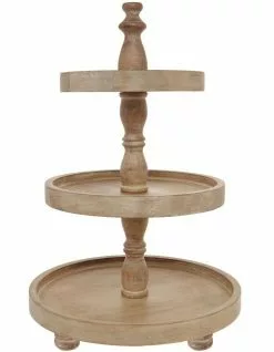 Heritage Wooden 3-Tier Stand 30x46cm in White Ash