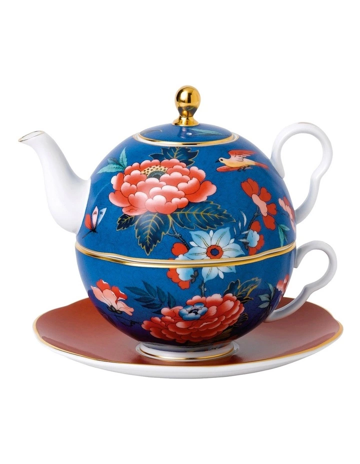 Wedgwood Paeonia Blush Tea Set for 1 1 Wedgwood Paeonia Blush Tea Set for 1