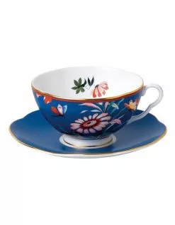 Wedgwood Paeonia Blush Teacup & Saucer Blue