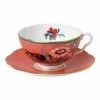Wedgwood Paeonia Blush Teacup & Saucer Coral