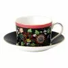 Wedgwood Wonderlust Oriental Jewel Teacup Saucer Black