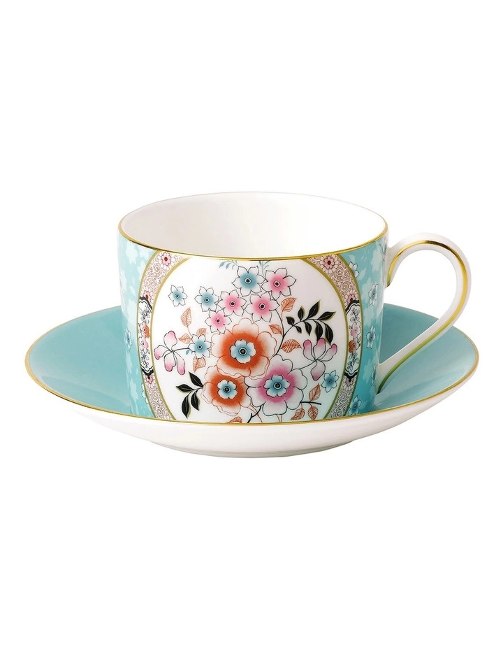 Wedgwood Wonderlust Camellia Teacup & Saucer Blue 1 Wedgwood Wonderlust Camellia Teacup & Saucer Blue