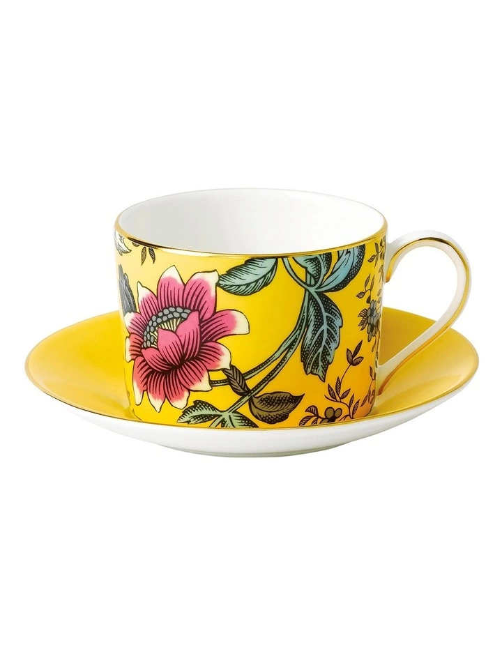 Wedgwood Wonderlust Tonquin Teacup Saucer Yellow 1 Wedgwood Wonderlust Tonquin Teacup Saucer Yellow