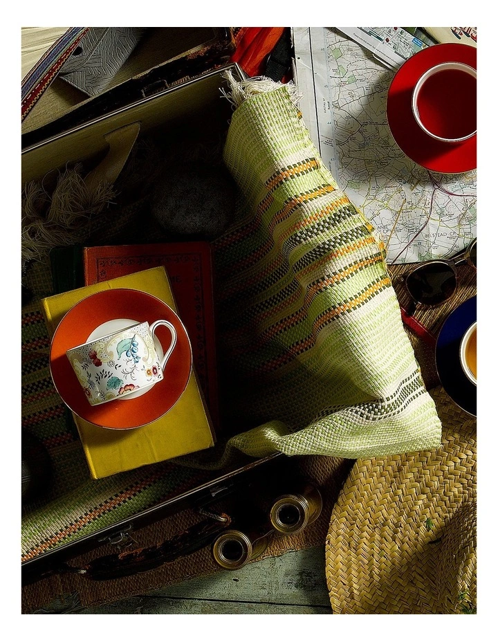 Wedgwood Wonderlust Rococo Flowers Teacup Saucer White/Orange 2 Wedgwood Wonderlust Rococo Flowers Teacup Saucer White/Orange - Image 2