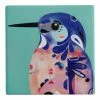 Maxwell & Williams Pete Cromer Ceramic 9.5cm Azure Kingfisher Square Tile Coaster Teal