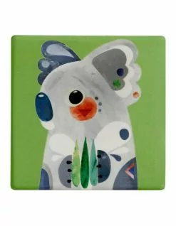 Maxwell & Williams Pete Cromer Ceramic 9.5cm Koala Square Tile Coaster Green