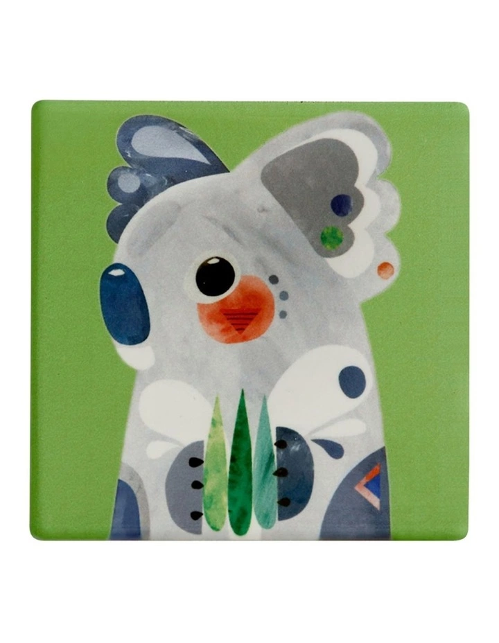 Maxwell & Williams Pete Cromer Ceramic 9.5cm Koala Square Tile Coaster Green 1 Maxwell & Williams Pete Cromer Ceramic 9.5cm Koala Square Tile Coaster Green