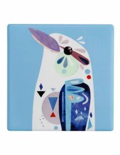Maxwell & Williams Pete Cromer Ceramic 9.5cm Kookaburra Square Tile Coaster Blue