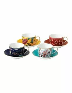 Wedgwood Wonderlust Teacup & Saucers Set of 4