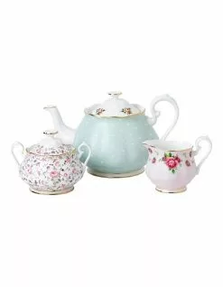 Royal Albert Modern Vintage Teapot, Cream and Sugar