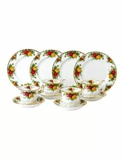 Royal Albert Old Country Roses 12pc Tea Set White