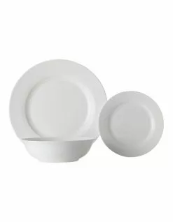 Maxwell & Williams White Basics 12 Piece European Rim Dinner Set White