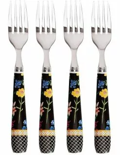 Maxwell & Williams Teas & C's Contessa Cake Fork Set of 4 Black Gift Boxed