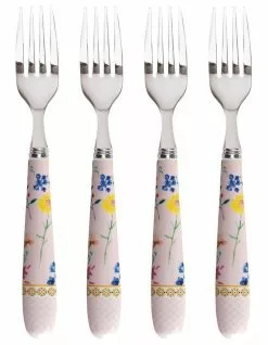 Maxwell & Williams Teas & C's Contessa Cake Fork Set of 4 Rose Gift Boxed