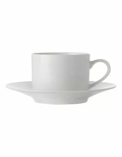 Maxwell & Williams White Basics 250ml Straight Cup & Saucer