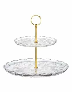 Salt&Pepper Milan 2 Tiered Cake Stand Clear