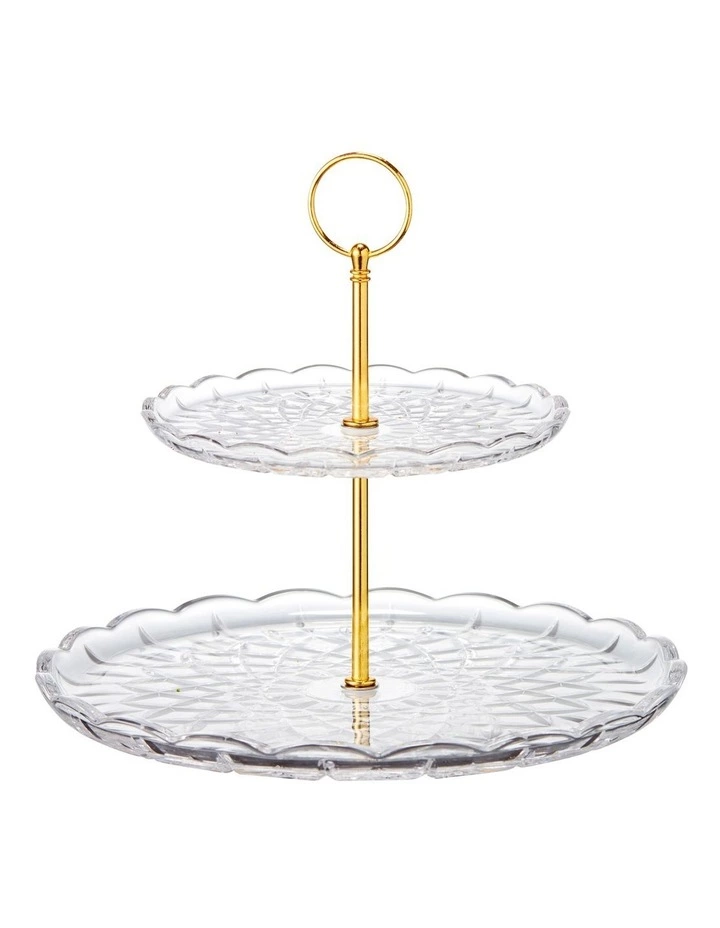 Salt&Pepper Milan 2 Tiered Cake Stand Clear 1 Salt&Pepper Milan 2 Tiered Cake Stand Clear