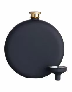 BarCraft 350ml Soft Touch Gift Boxed Hip Flask Black