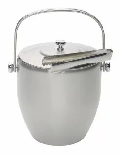 BarCraft Stainless Steel Gift Boxed Ice Bucket with Lid & Tong Set