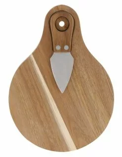 Vue 22x16cm 2-Piece Teak Cheese Board & Knife Set Natural