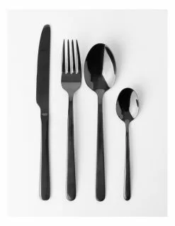 Vue Riley 16pc Shiny Black Cutlery