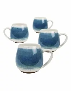 Robert Gordon Hug Me Mugs Set of 4 Light Blue Mediterranean