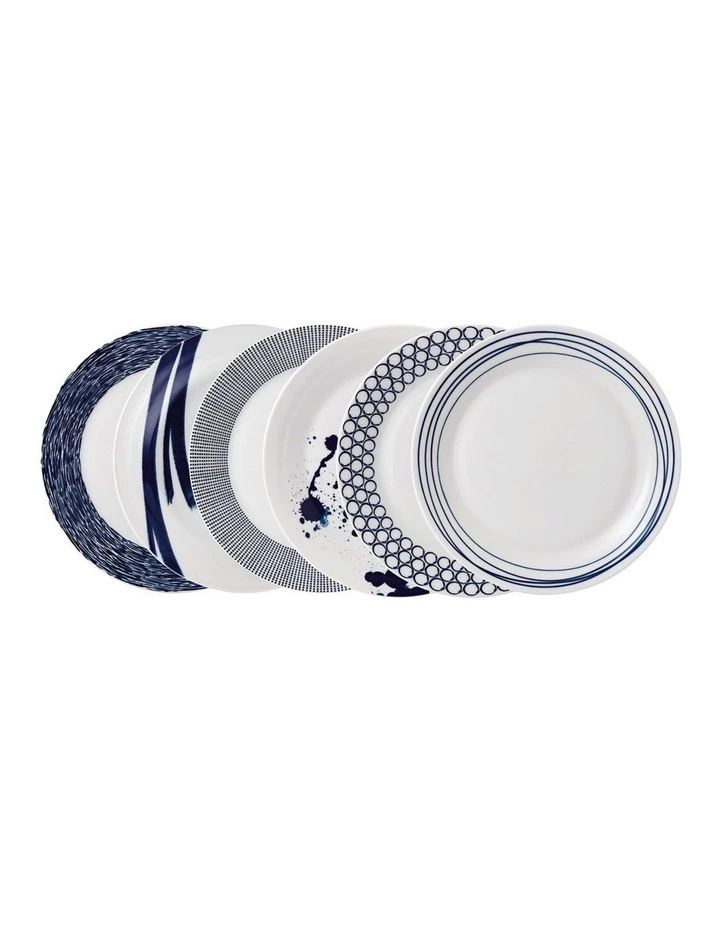 Royal Doulton Pacific 28cm Set of 6 Plate White/Blue 1 Royal Doulton Pacific 28cm Set of 6 Plate White/Blue