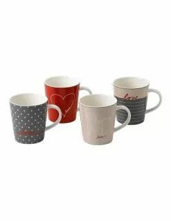 Royal Doulton Ellen DeGeneres Signature Accents 450ml Set of 4 Mugs Multicolour