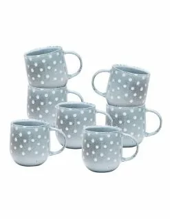 Salt&Pepper NAOKO Mug - 380ml - Polka Grey - Set of 6