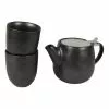 Robert Gordon Earth Black Teapot & Set-2 Latte Cups