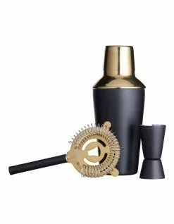 BarCraft 500ml 3pc Gift Boxed Cocktail Set Silver