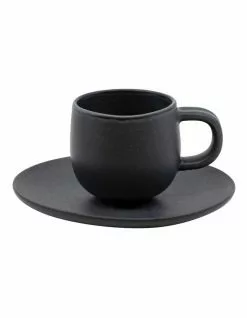 Salt&Pepper Hue 85ml/12cm Espresso Cup & Saucer Set Black