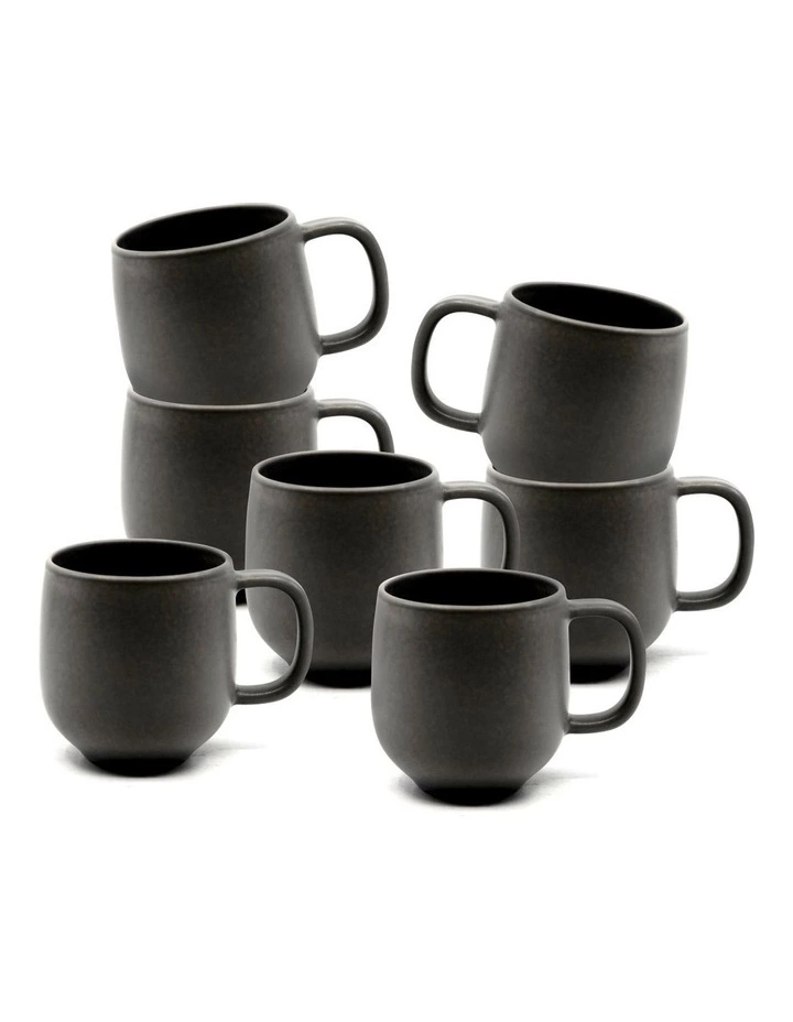 Salt&Pepper Hue 380ml Set of 6 Mug Black 2 Salt&Pepper Hue 380ml Set of 6 Mug Black - Image 2