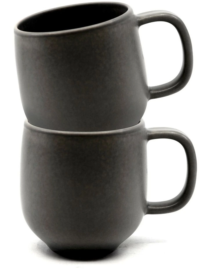 Salt&Pepper Hue 380ml Set of 6 Mug Black 3 Salt&Pepper Hue 380ml Set of 6 Mug Black - Image 3